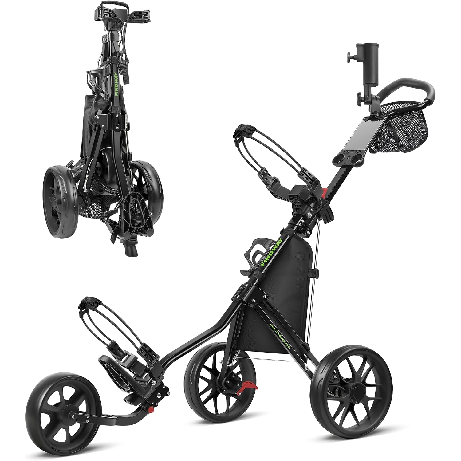 Carrito de golf de 3 ruedas, ligero y compacto