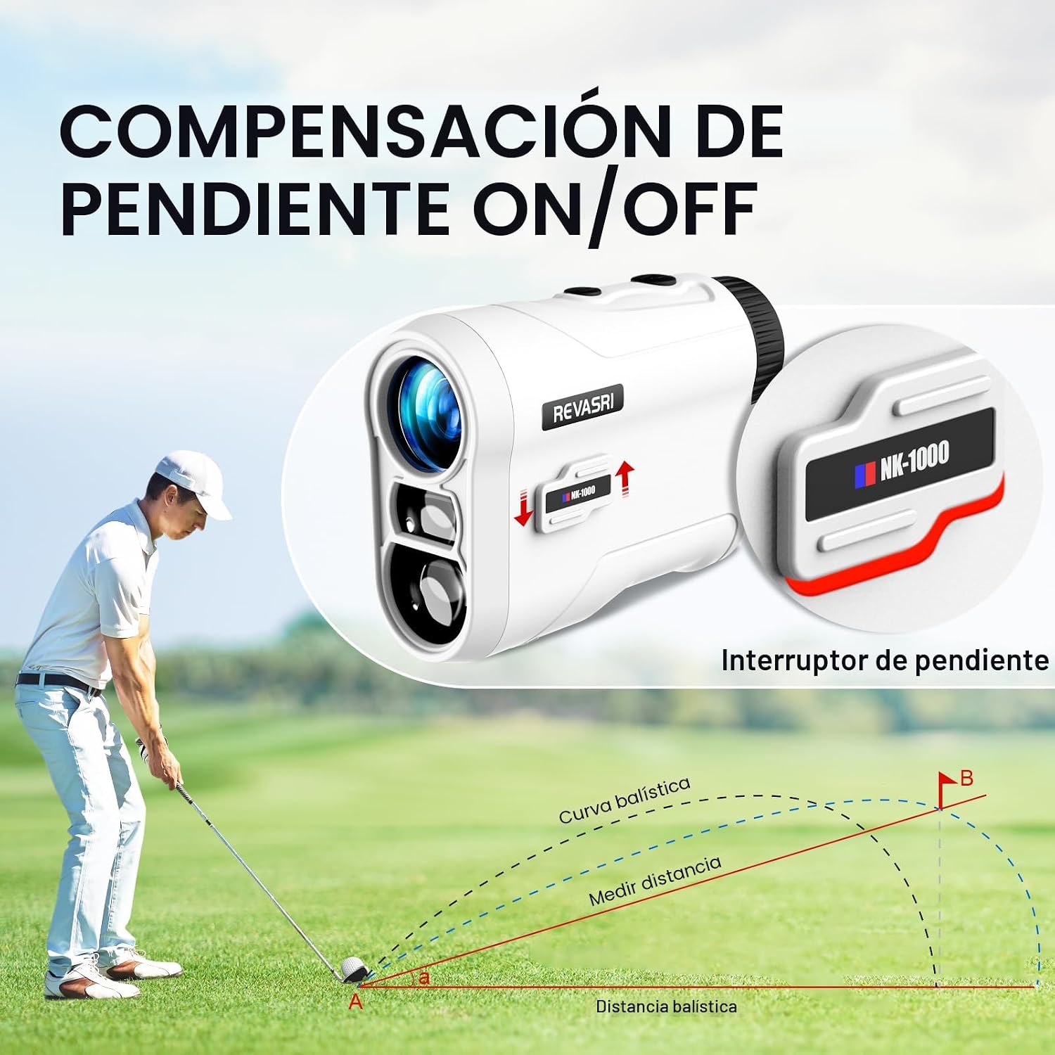 REVASRI - Telémetro de golf con vibración