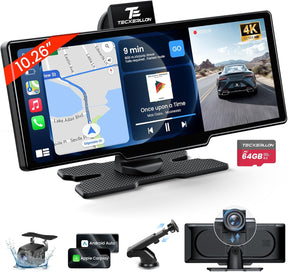 Pantalla Carplay inalámbrica con cámara de tablero y cámara de respaldo l 10.26 pulgadas