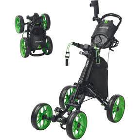 Carrito de golf de empuje de 4 ruedas plegable