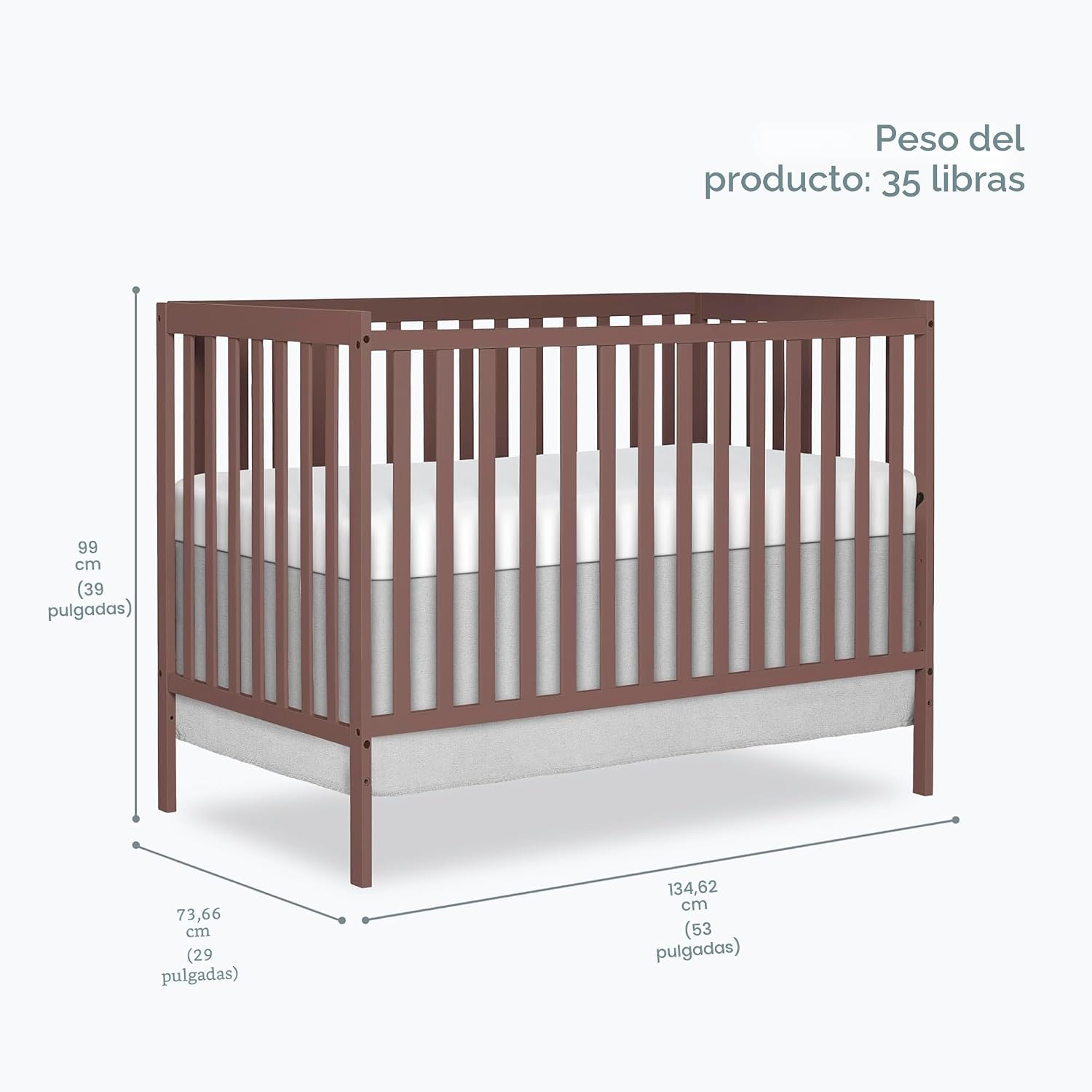 Cuna para bebé 5 en 1, se convierte en cama para niños - Dream On Me