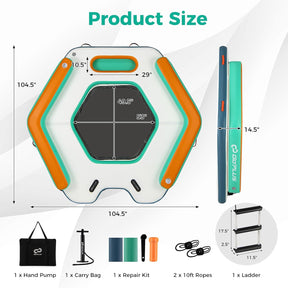 Muelle flotante inflable 265 x 265 cm