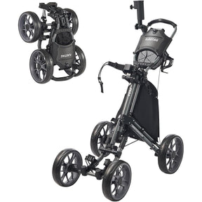 Carrito de golf de empuje de 4 ruedas plegable
