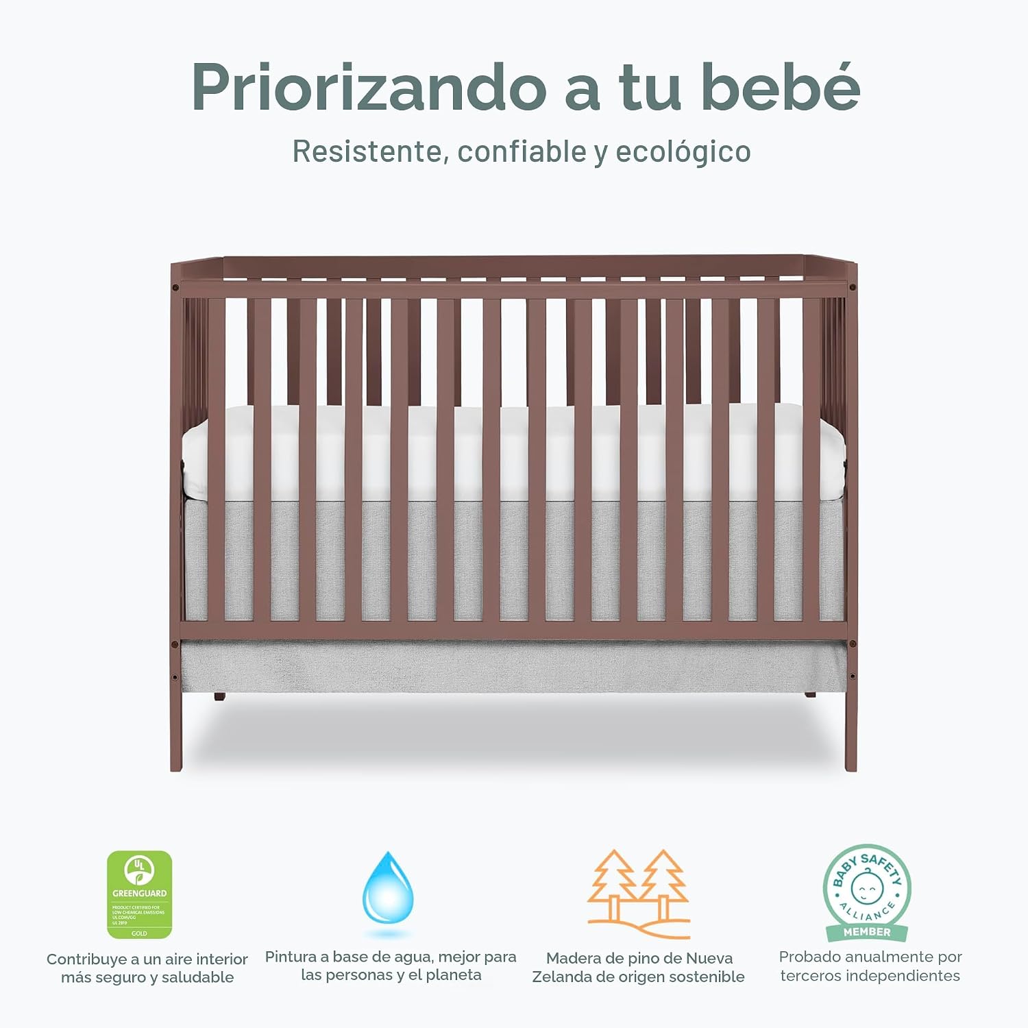 Cuna para bebé 5 en 1, se convierte en cama para niños - Dream On Me
