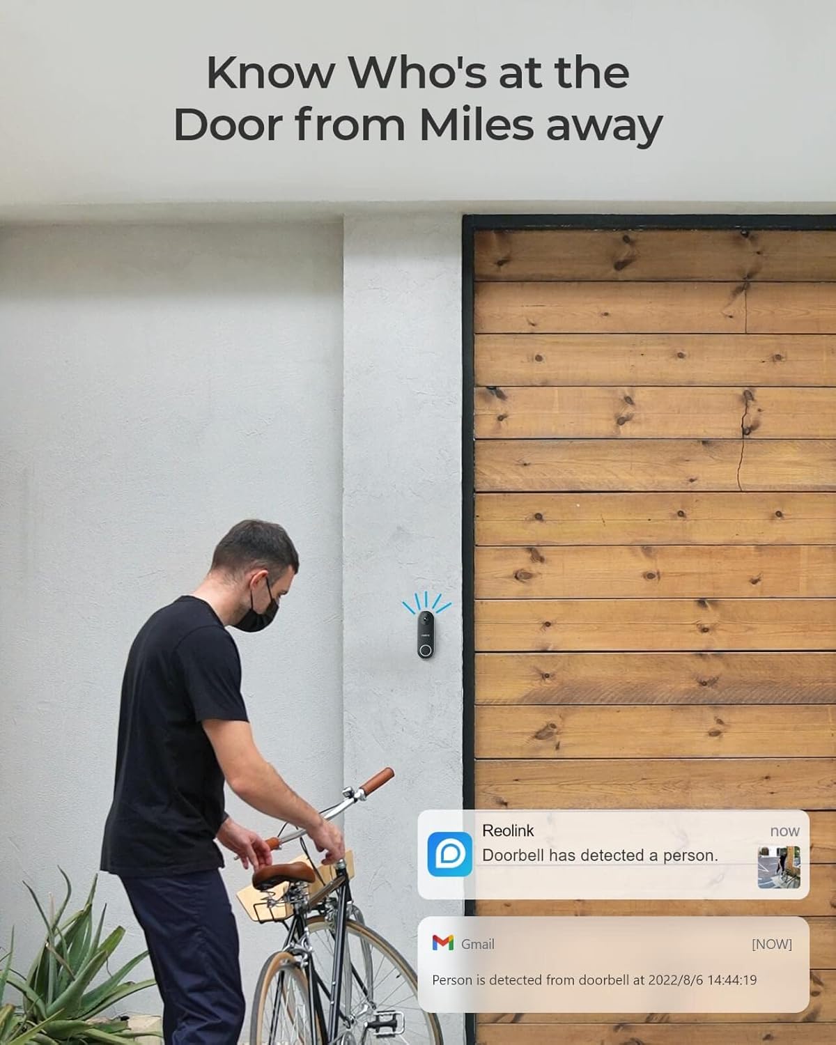 Reolink Video Doorbell WiFi, 2K HD Día y Noche