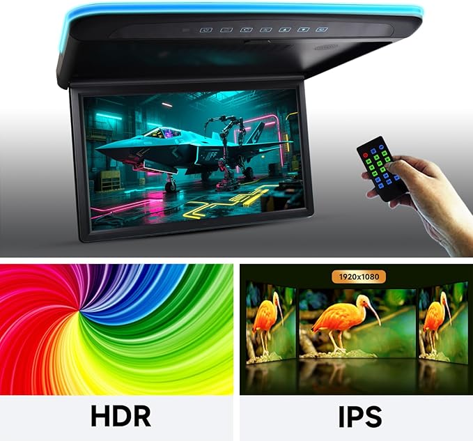 Pantalla de monitor abatible para automóvil l 17.3 pulgadas