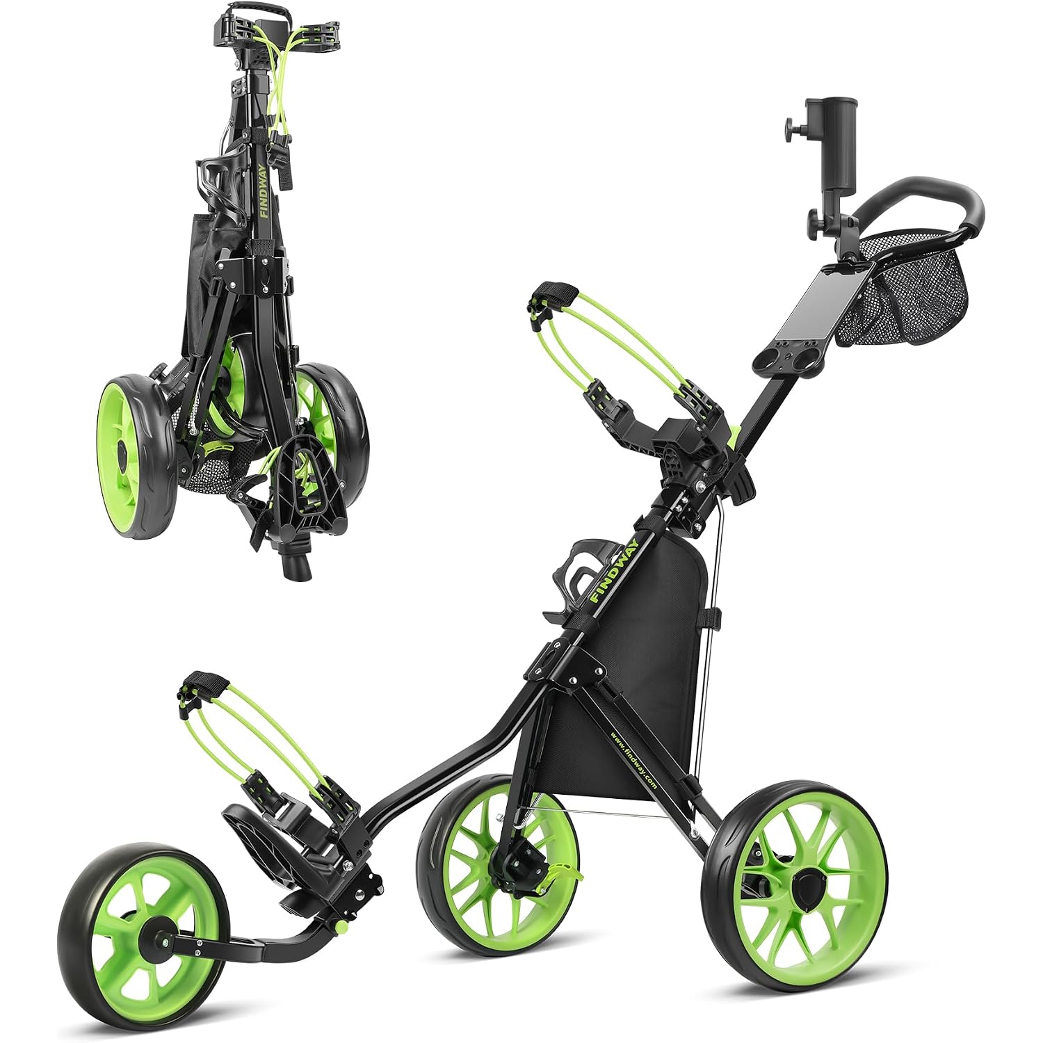 Carrito de golf de 3 ruedas, ligero y compacto