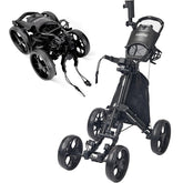 Carrito de golf de empuje de 4 ruedas plegable