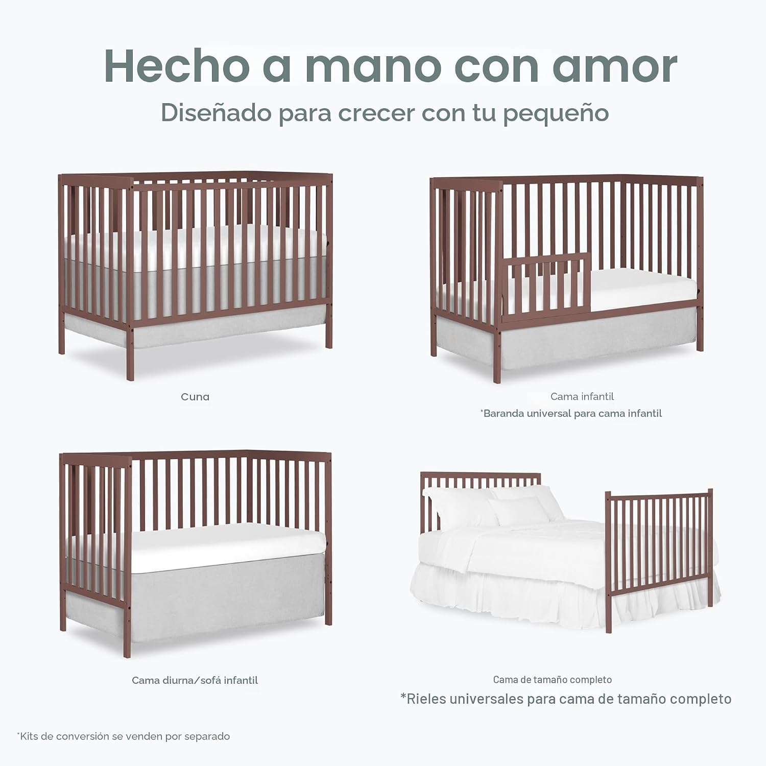 Cuna para bebé 5 en 1, se convierte en cama para niños - Dream On Me