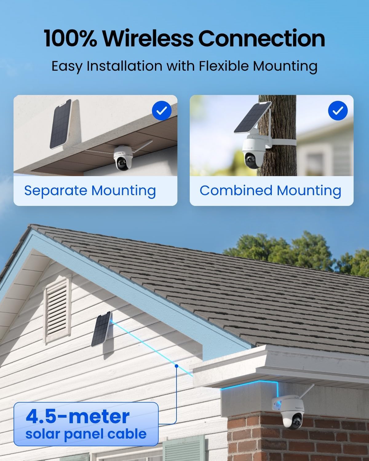 Cámara de seguridad solar 4k - Argus PT Ultra Reolink + Panel Solar
