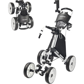 Carrito de golf de empuje de 4 ruedas plegable