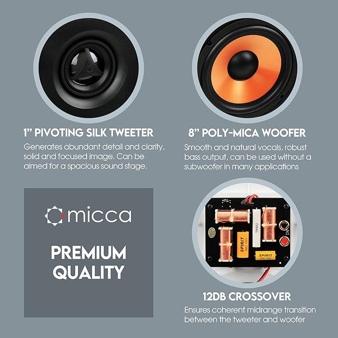 Altavoz de pared de 2 vías 25.4 cm × 35.81 cm