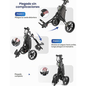 Carrito de golf de 3 ruedas, ligero y compacto