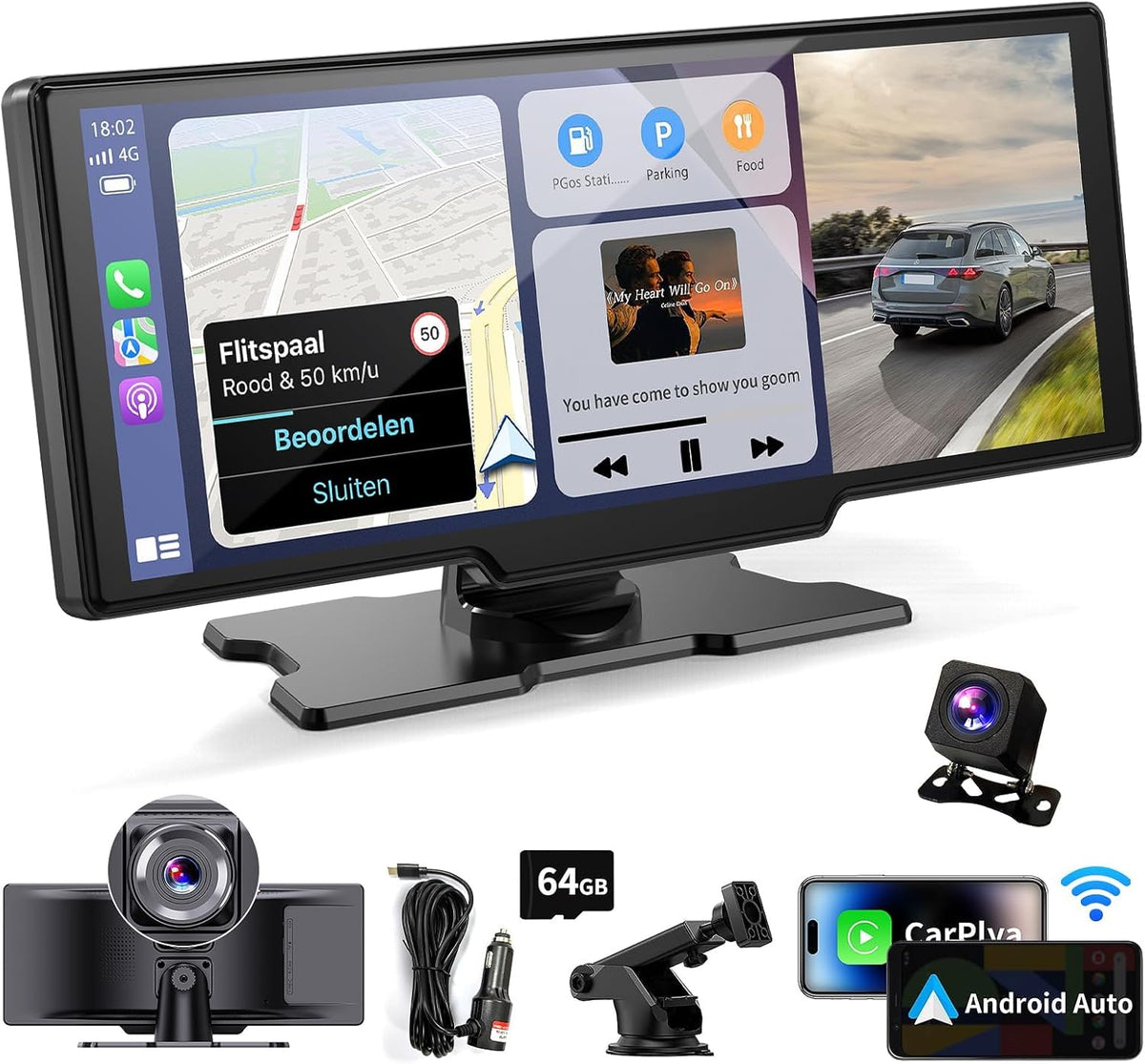 Pantalla Carplay portátil inalámbrica l 10.26 pulgadas