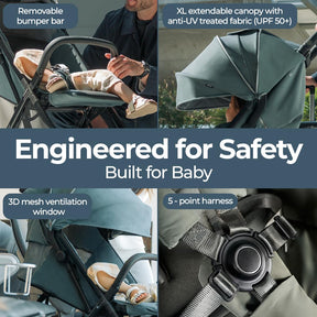 Cochecito de viaje reclinable compacto para bebés y niños Inglesina Quid³