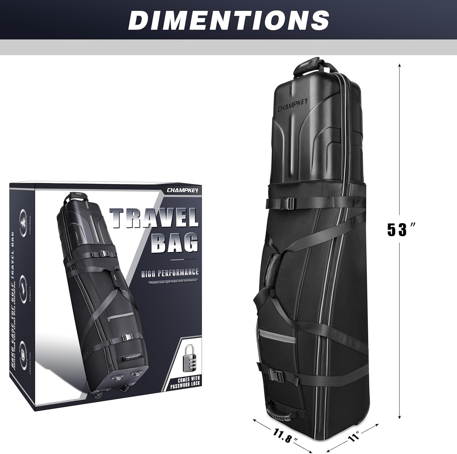 Bolsas de viaje de golf prémium para aerolíneas con bloqueo