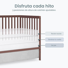 Cuna para bebé 5 en 1, se convierte en cama para niños - Dream On Me