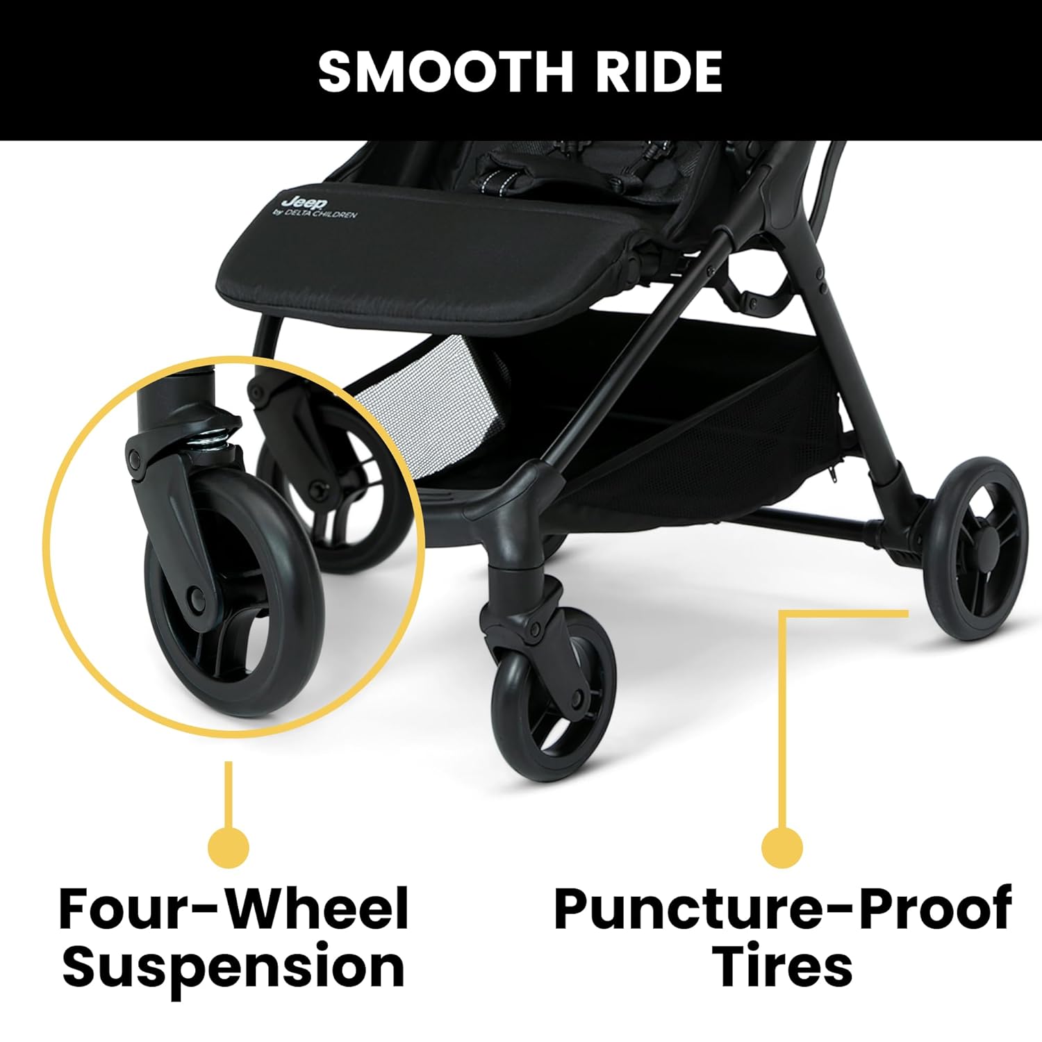 Cochecito de viaje compacto Jeep Altitude Gold, plegable y ligero