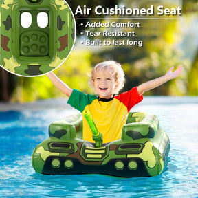 Flotador inflable de piscina con tanque y cañón de agua