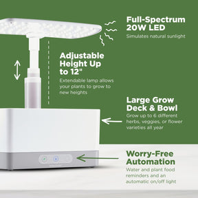AeroGarden Sistema hidropónico para jardín interior, color blanco