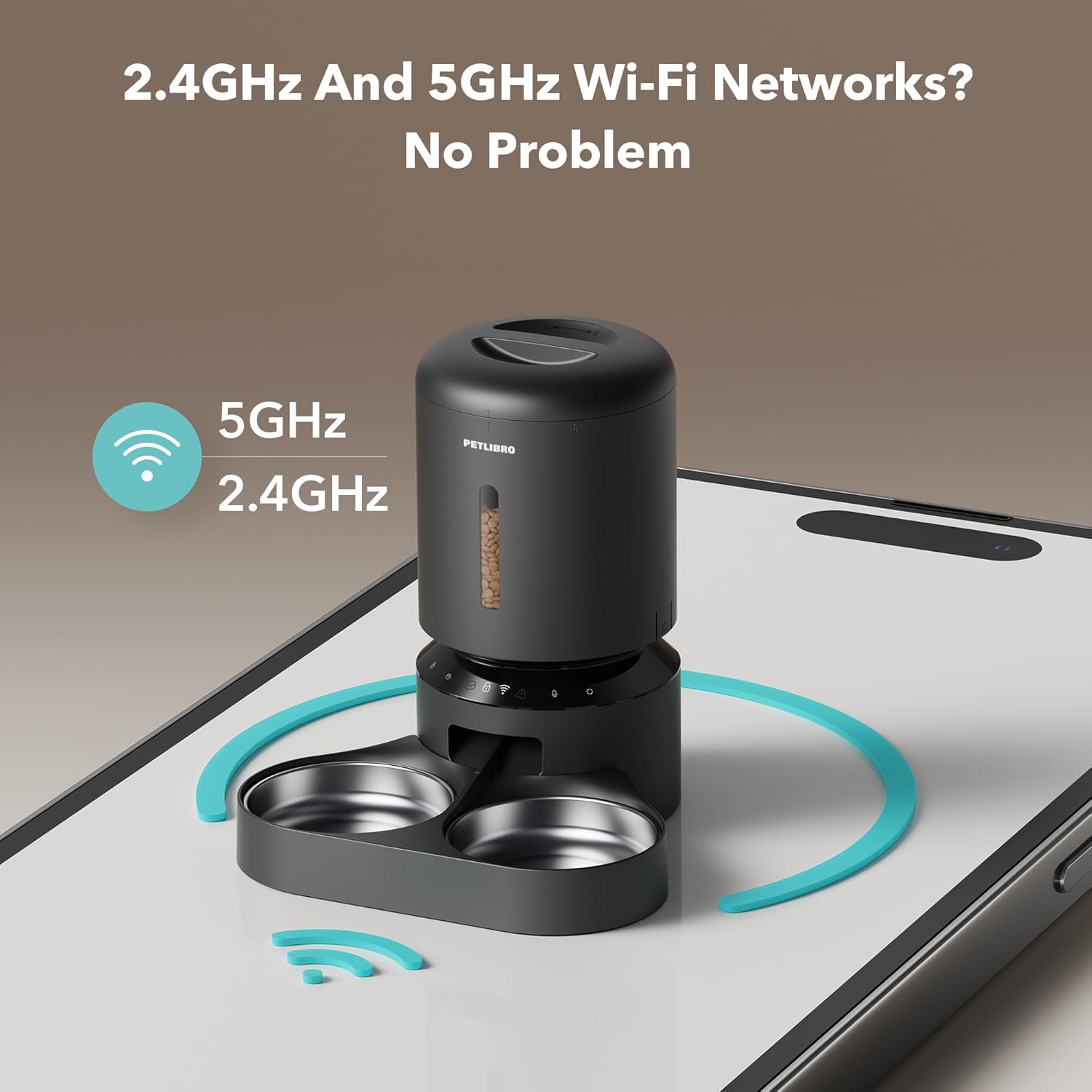 Dispensador automático para 2 gatos con WiFi 5G