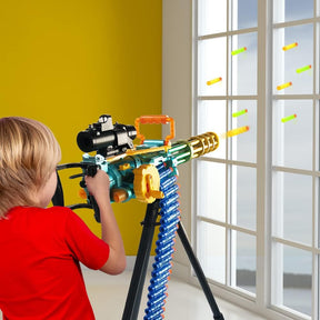 Pistola de juguete electrónica para niños, máquina de juguete con dardos de succión de espuma