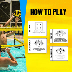 Juego piscina, red voleibol para la familia