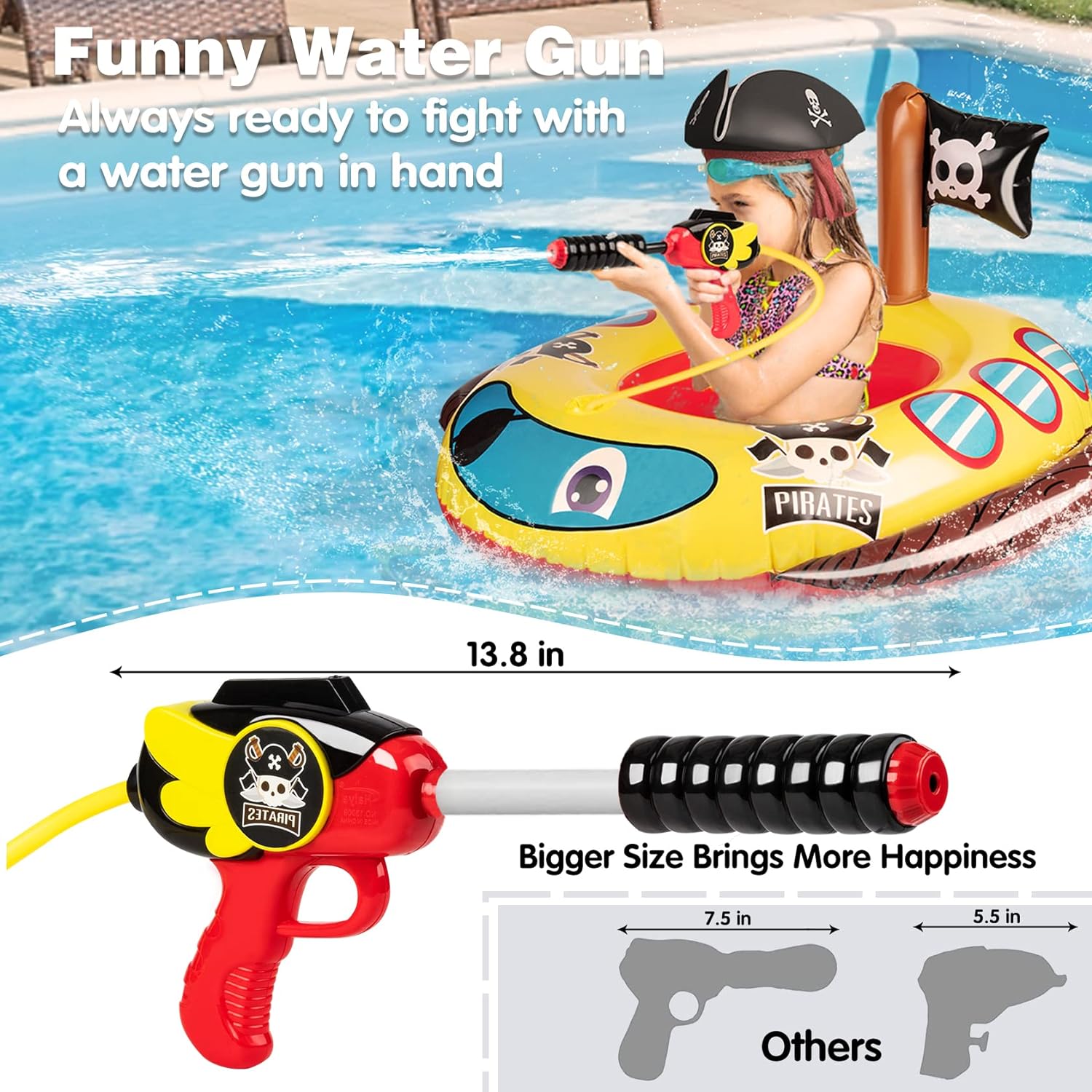 Flotador inflable con pistola de agua | Barco Pirata