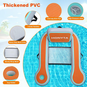 Silla flotante inflable para adultos con soporte para tazas