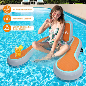 Silla flotante inflable para adultos con soporte para tazas