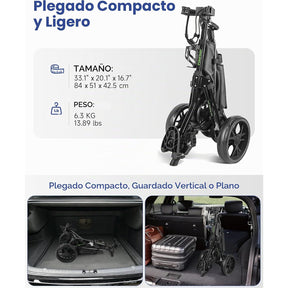 Carrito de golf de 3 ruedas, ligero y compacto
