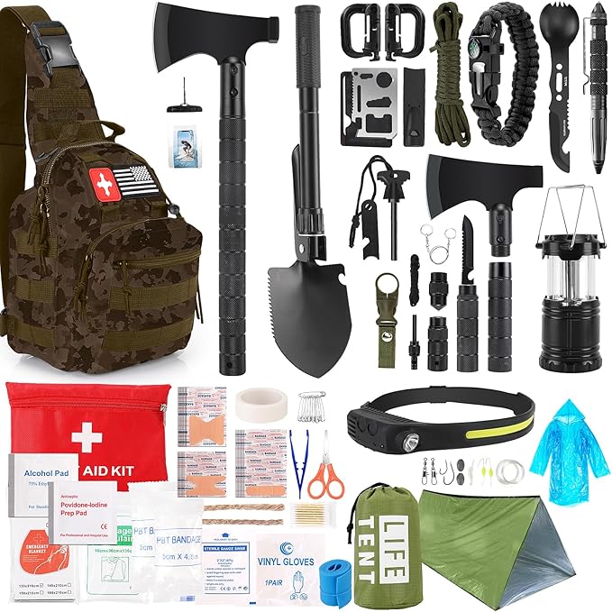 Kit de supervivencia: 268 piezas de equipo de emergencia y suministros con primeros auxilios.