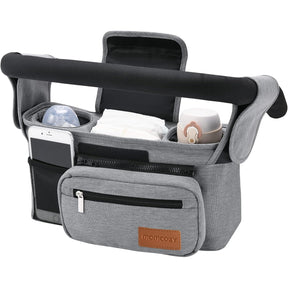 Momcozy - Organizador universal para cochecito con portavasos aislado, bolsa desmontable para teléfono y correa para el hombro, se adapta a cochecitos como Uppababy, Baby Jogger, Britax, BOB, Umbrella