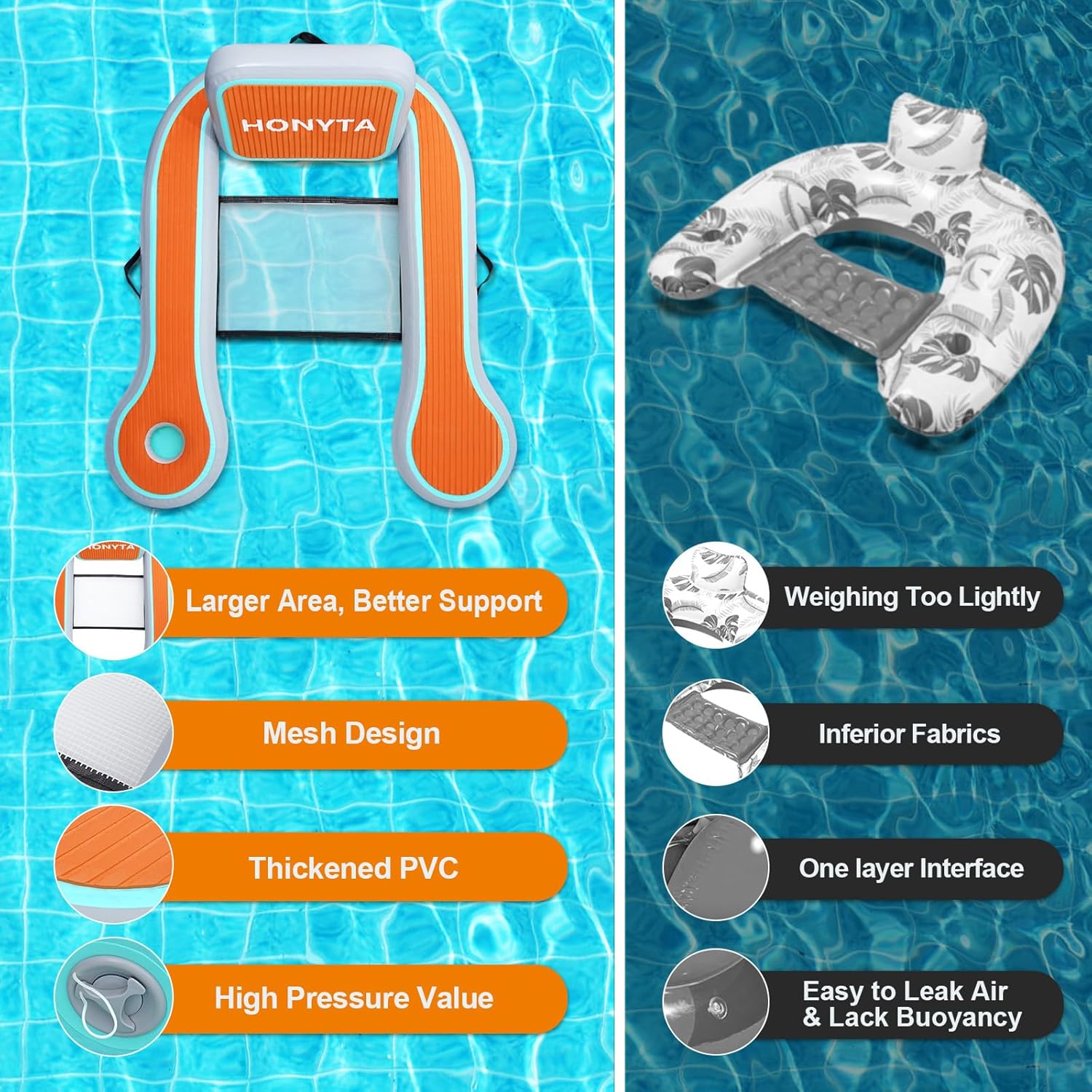 Silla flotante inflable para adultos con soporte para tazas