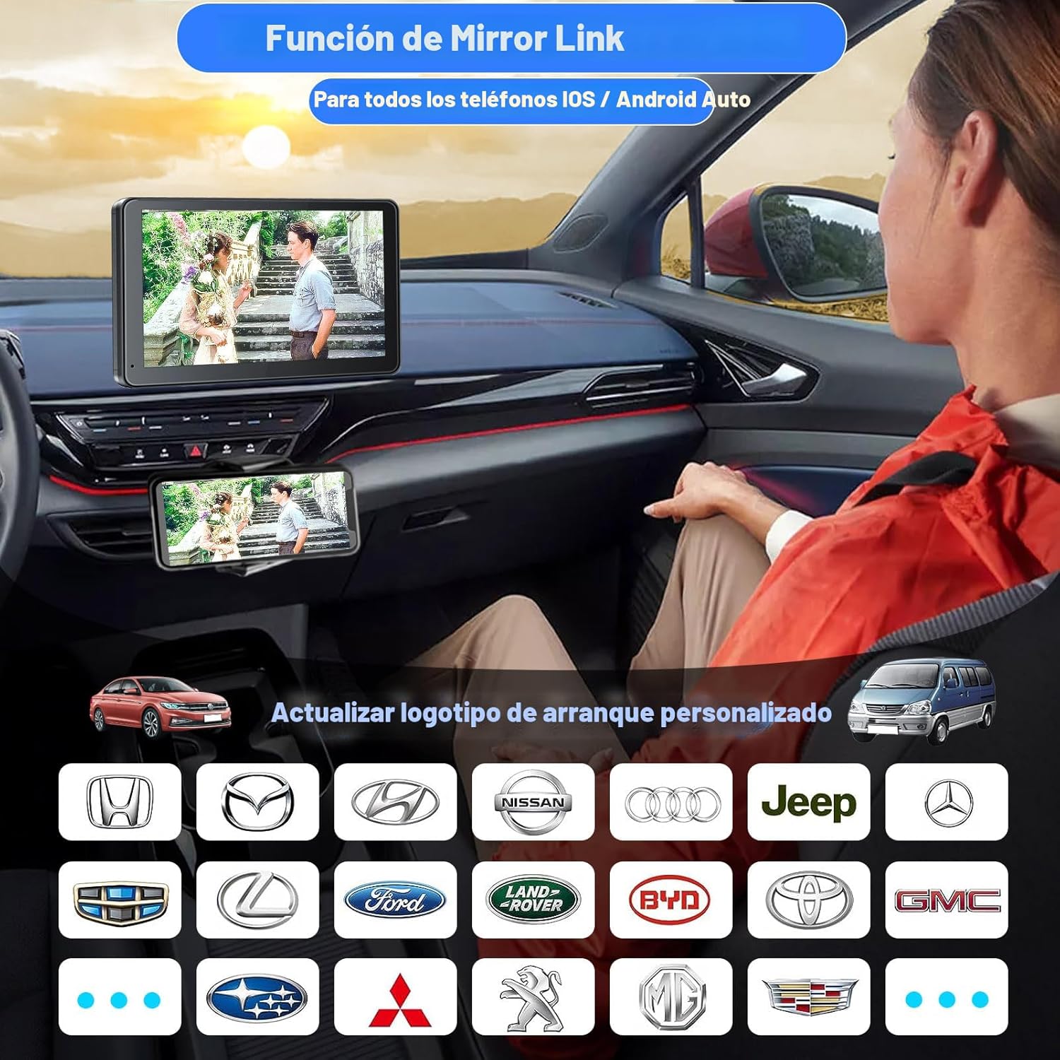 Pantalla inalámbrica portátil pantalla táctil HD l 7 pulgadas