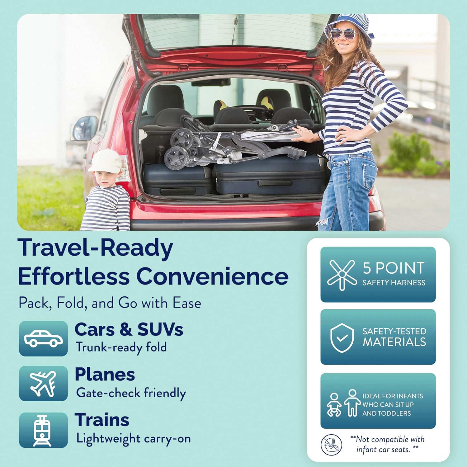 Coche ligero carriola con sistema de seguridad Kolcraft Nube Plus