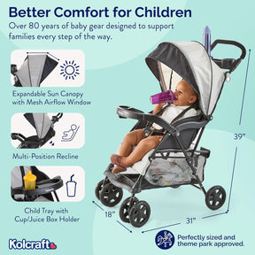 Coche ligero carriola con sistema de seguridad Kolcraft Nube Plus