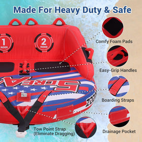 Remolcable acuatico para 2-3 personas con funda de nailon de alta calidad