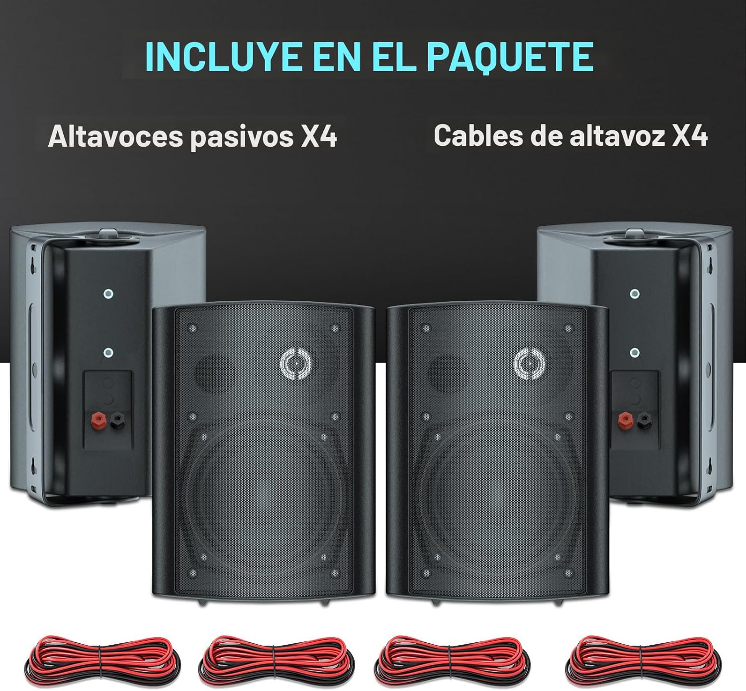 Herdio 4 altavoces pasivos de 5.25 pulgadas