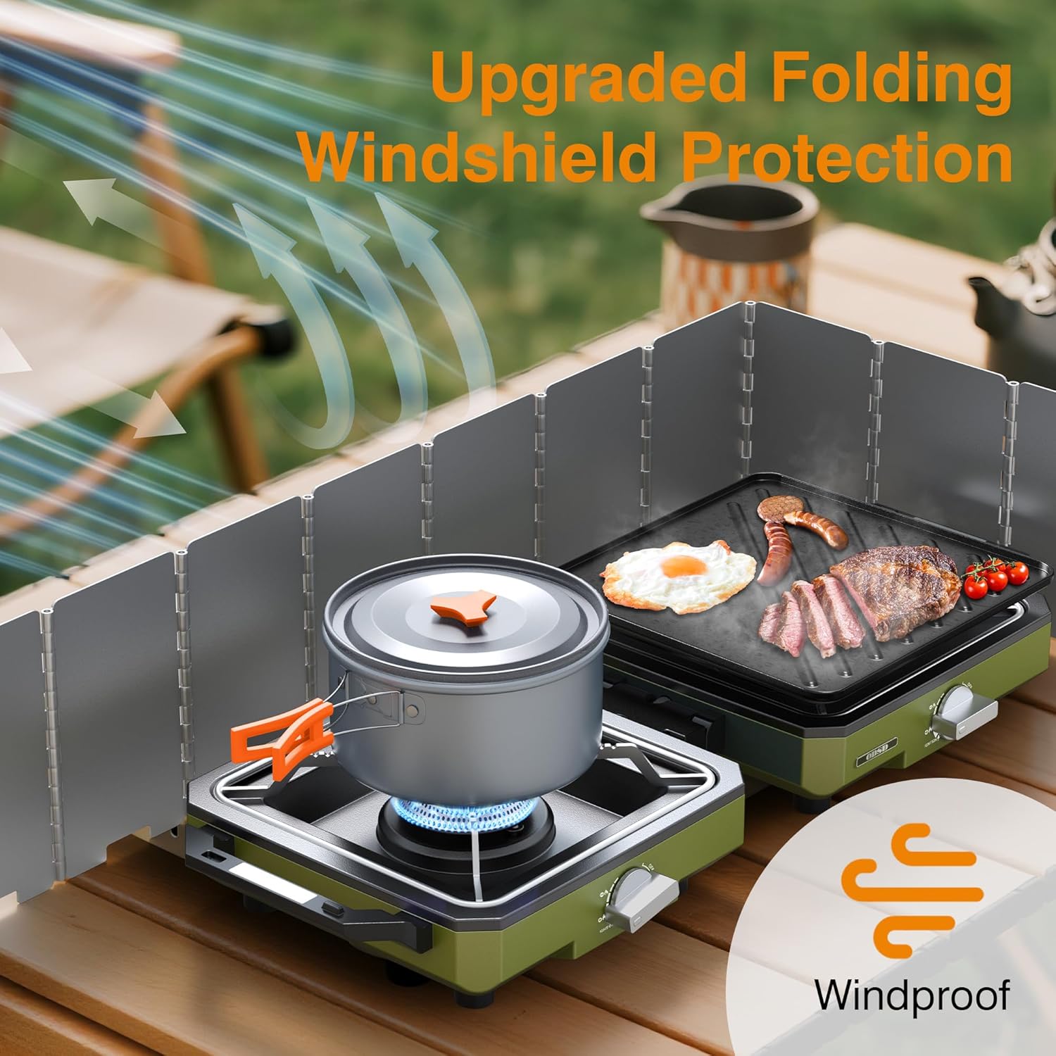 Estufa de camping de 2 quemadores