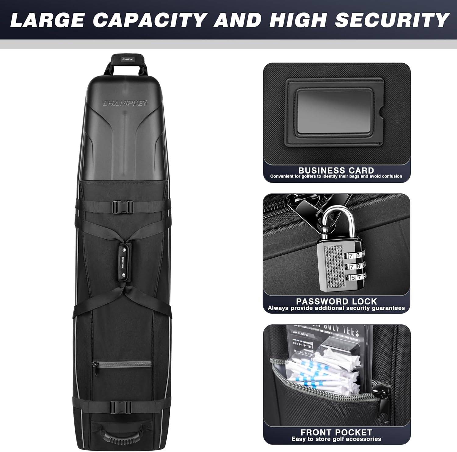 Bolsas de viaje de golf prémium para aerolíneas con bloqueo
