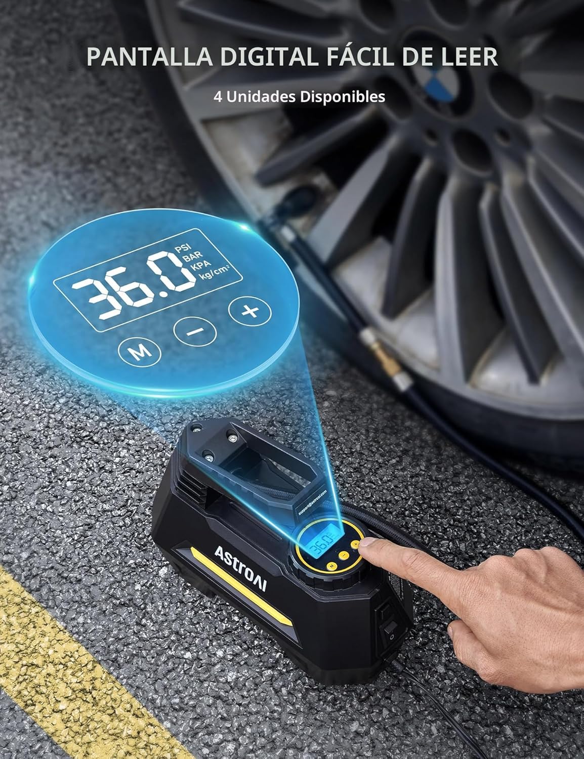 Compresor de aire portátil para neumáticos de auto l 12 V CC