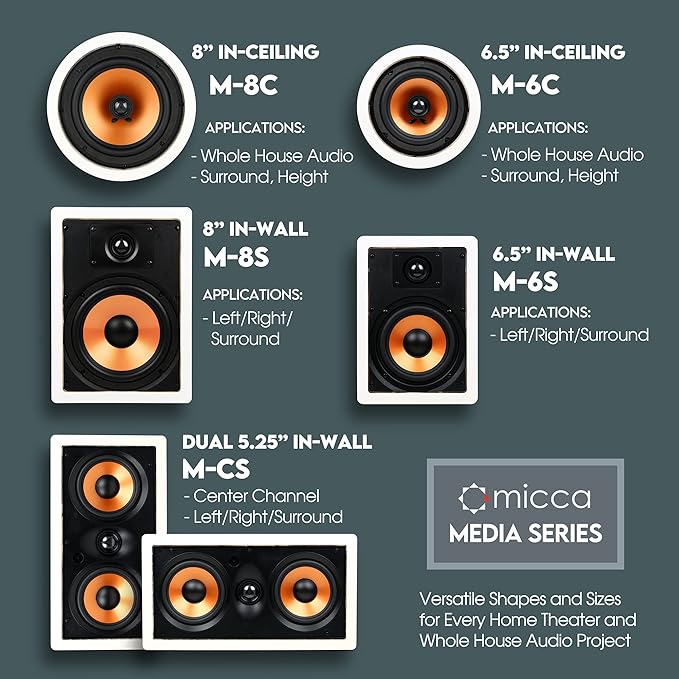 Altavoz de pared de 2 vías 25.4 cm × 35.81 cm