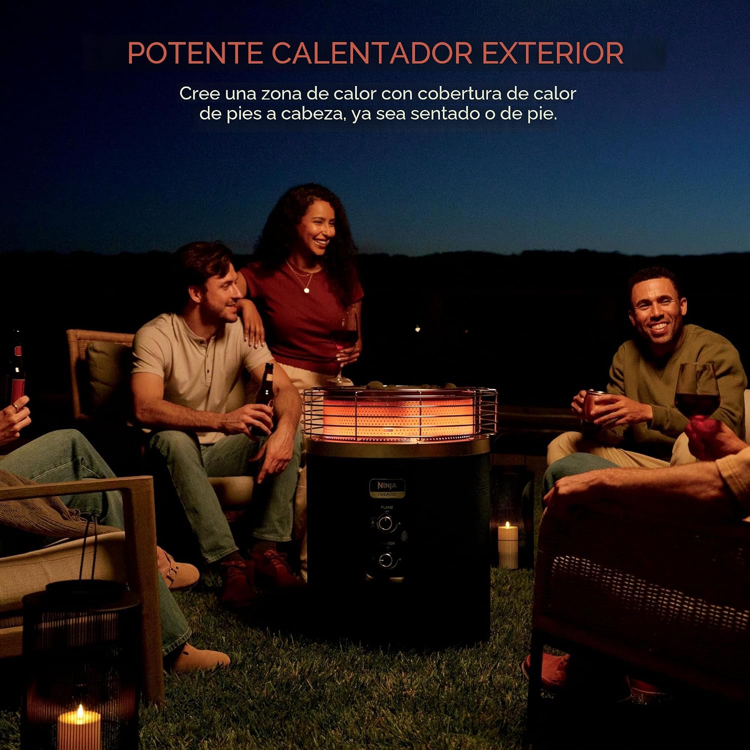 Ninja Fireside 360 - Chimenea y calentador 80,000 BTU