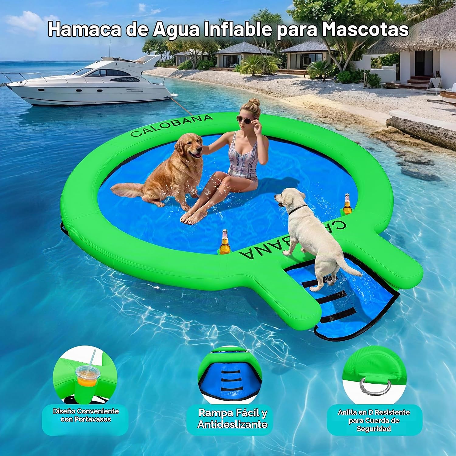 Hamaca flotante con rampa para mascota