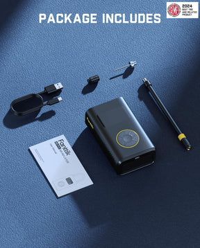 Inflador de neumáticos portátil compacto con medidor digital de presión