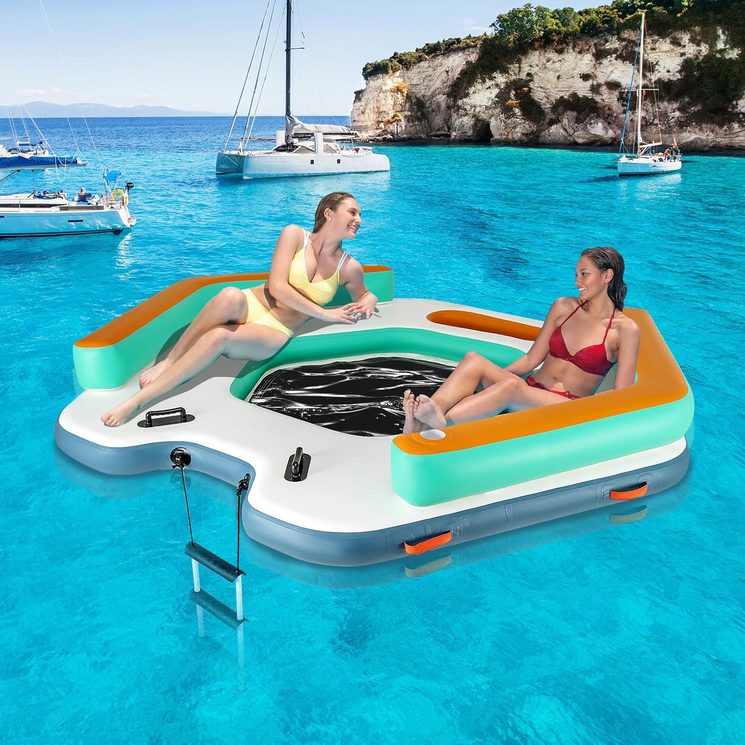 Muelle flotante inflable 265 x 265 cm