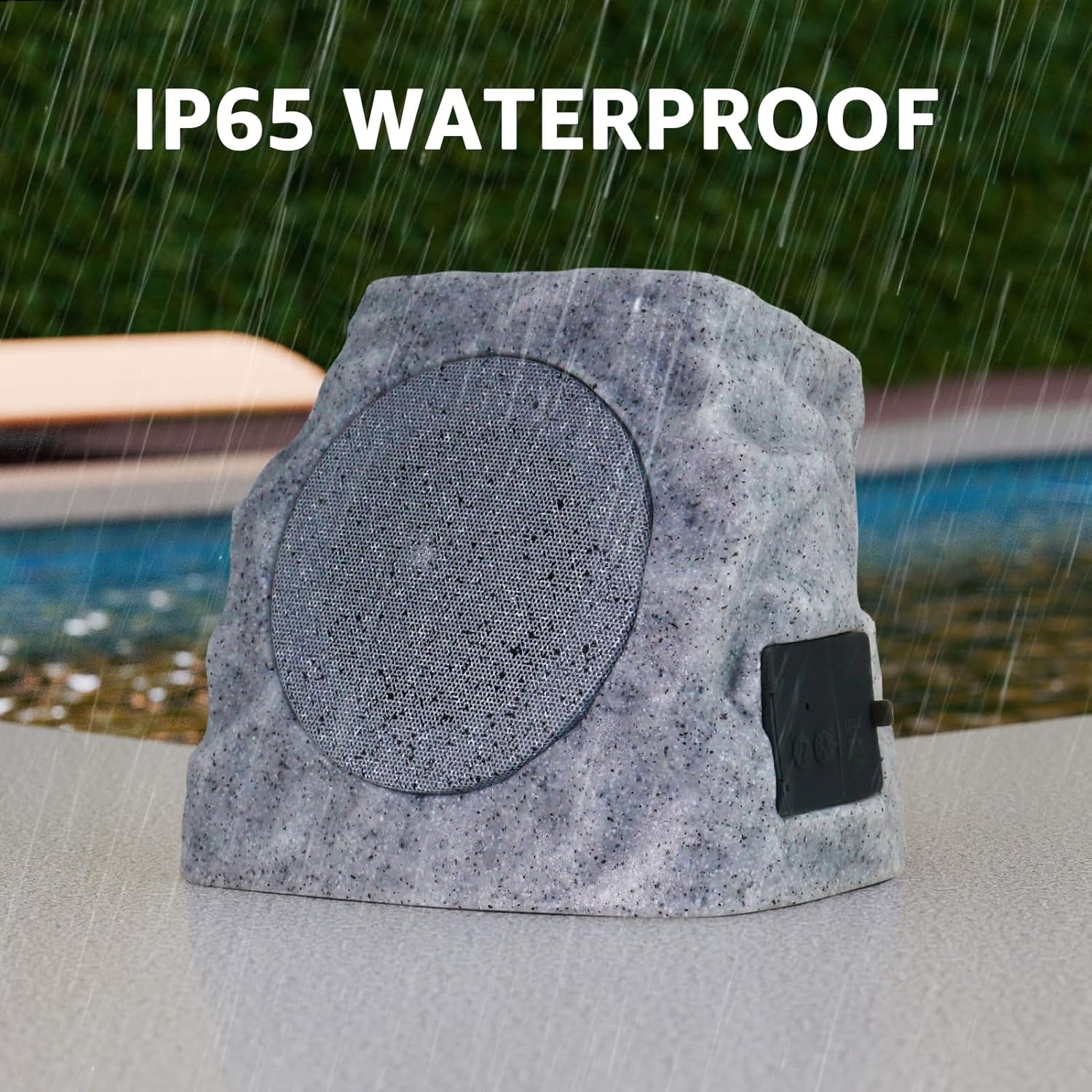Paquete de 2 altavoces de roca con energía solar para exteriores