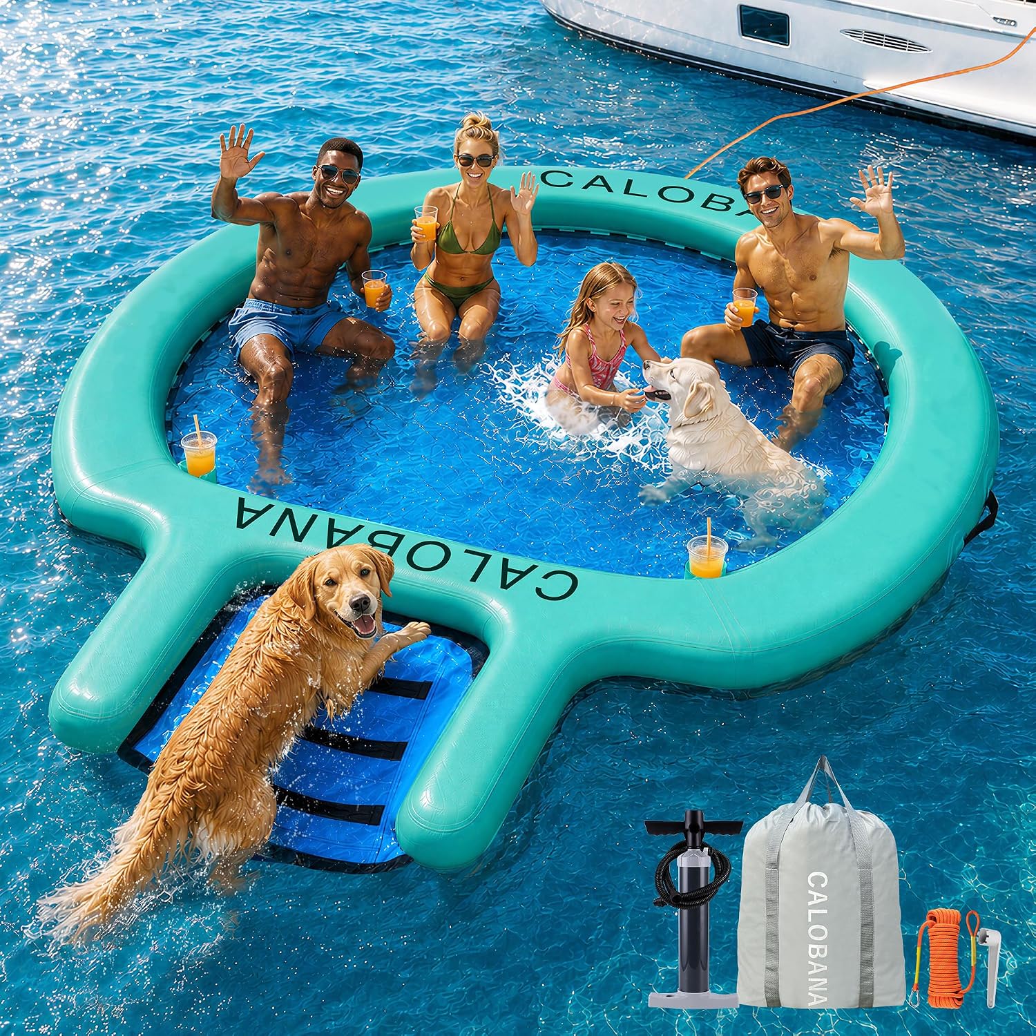 Hamaca flotante con rampa para mascota