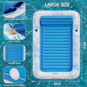 Flotador inflable de piscina para tomar sol con almohadilla